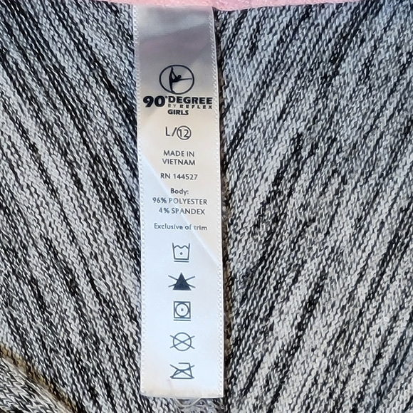 90 Degree By Reflex Black and White Handkerchief Hem Knit Top - Picture 5 of 5